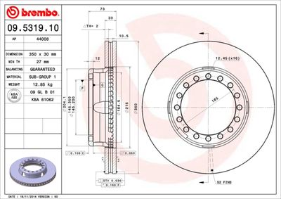 Brake Disc BREMBO 09.5319.10