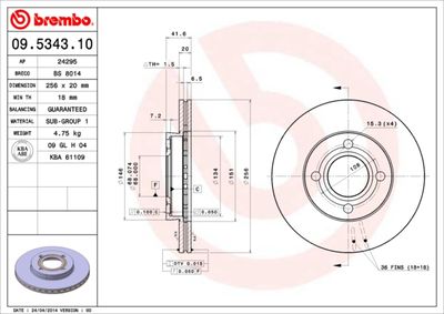 Brake Disc BREMBO 09.5343.10