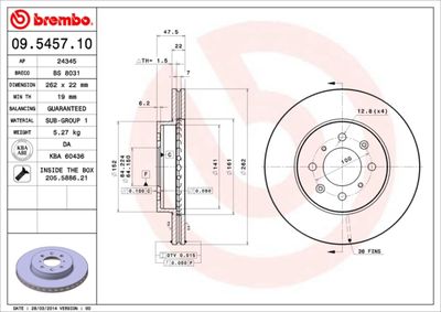 Brake Disc BREMBO 09.5457.10