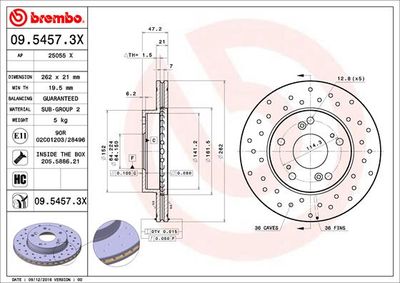 Brake Disc BREMBO 09.5457.3X