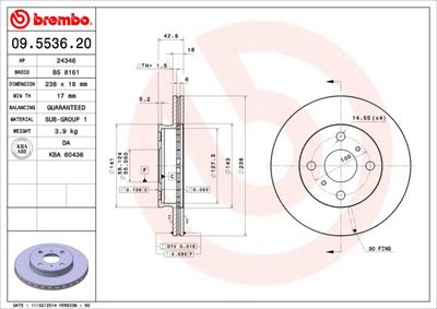 Brake Disc BREMBO 09.5536.20