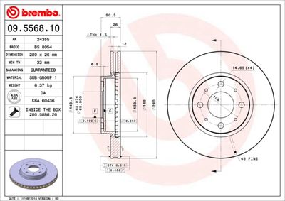Brake Disc BREMBO 09.5568.10