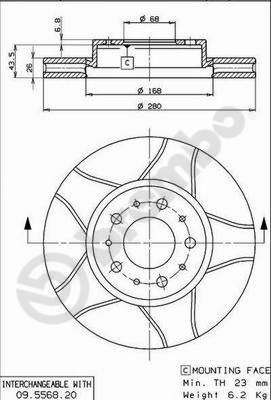 Brake Disc BREMBO 09.5568.76