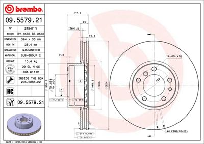 Brake Disc BREMBO 09.5579.21