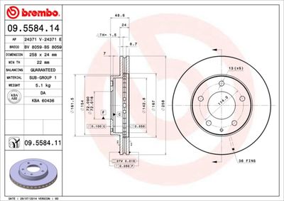 Brake Disc BREMBO 09.5584.14