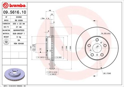 Brake Disc BREMBO 09.5616.10