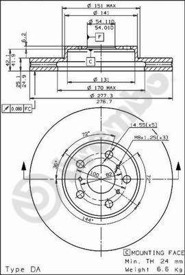 Brake Disc BREMBO 09.5622.10