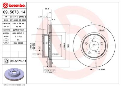Brake Disc BREMBO 09.5673.11