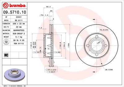 Brake Disc BREMBO 09.5710.10
