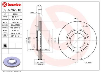 Brake Disc BREMBO 09.5782.10