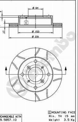 BREMBO 09.5857.75 Brake Disc