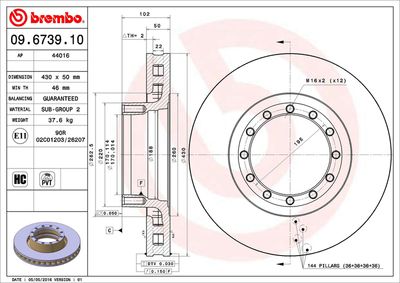 Brake Disc BREMBO 09.6739.10