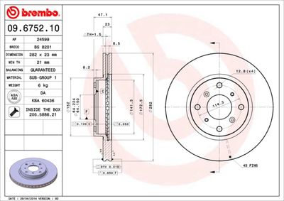 Brake Disc BREMBO 09.6752.10