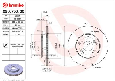 Brake Disc BREMBO 09.6753.30