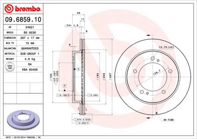 Brake Disc BREMBO 09.6859.10