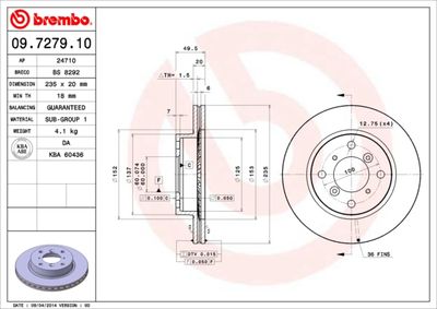 Brake Disc BREMBO 09.7279.10