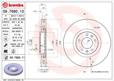 Brake Disc BREMBO 09.7680.10