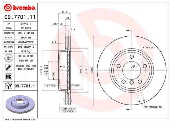 BREMBO 09.7701.11 Brake Disc
