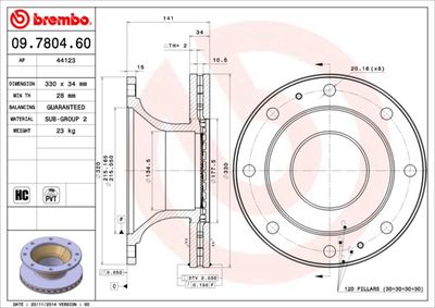 Brake Disc BREMBO 09.7804.60