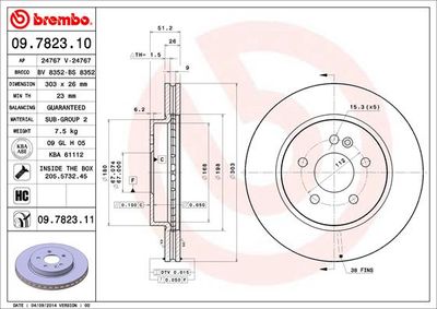 Brake Disc BREMBO 09.7823.11