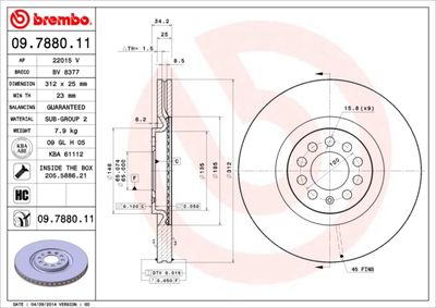 Brake Disc BREMBO 09.7880.11