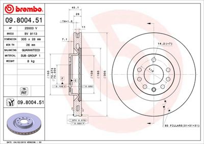Brake Disc BREMBO 09.8004.51