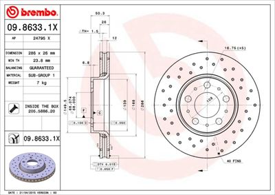 Brake Disc BREMBO 09.8633.1X