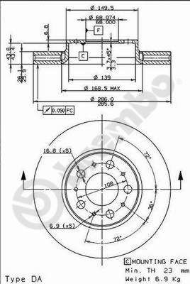 BREMBO 09.8633.75 Brake Disc