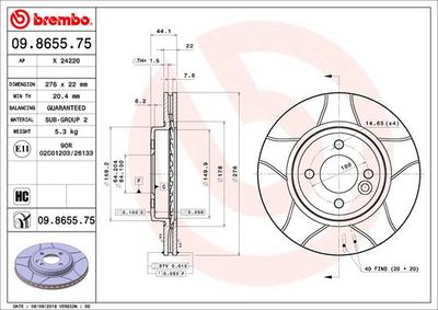 Brake Disc BREMBO 09.8655.75
