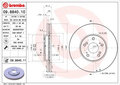 Brake Disc BREMBO 09.8840.10