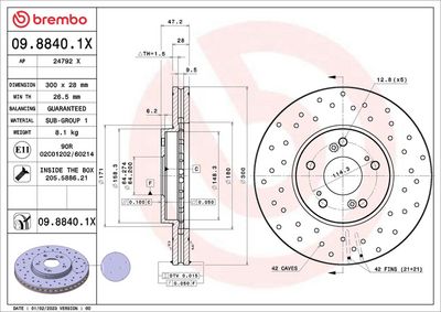 Brake Disc BREMBO 09.8840.1X