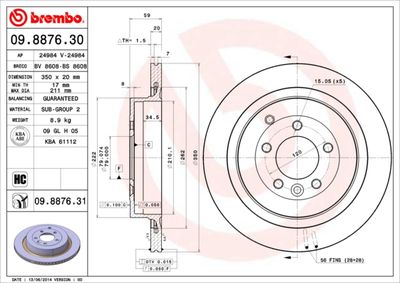 Brake Disc BREMBO 09.8876.31