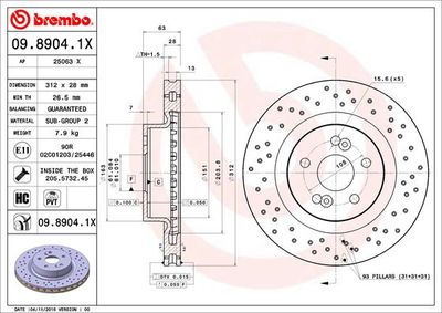 Brake Disc BREMBO 09.8904.1X