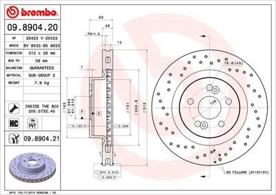 Brake Disc BREMBO 09.8904.20