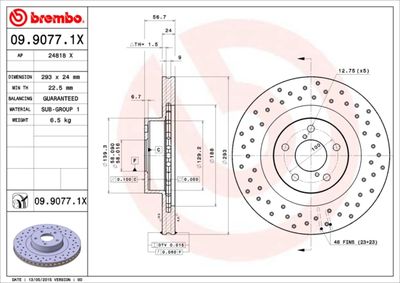 Brake Disc BREMBO 09.9077.1X