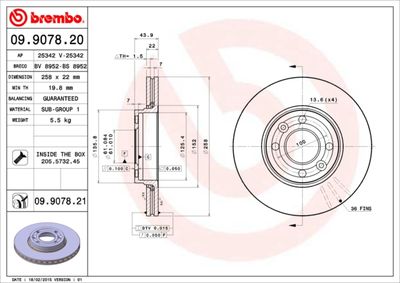 Brake Disc BREMBO 09.9078.20