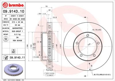 Brake Disc BREMBO 09.9143.11