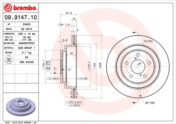 BREMBO 09.9147.10 Brake Disc
