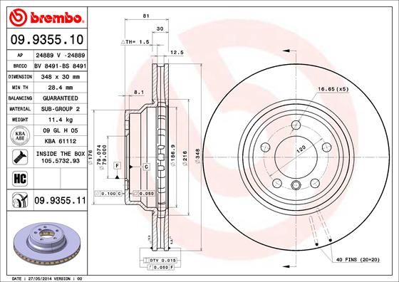 BREMBO 09.9355.10 Brake Disc