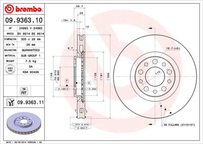 Brake Disc BREMBO 09.9363.10