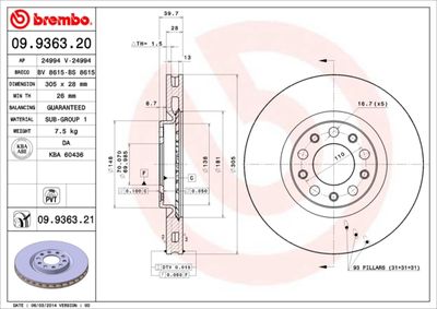 Brake Disc BREMBO 09.9363.20