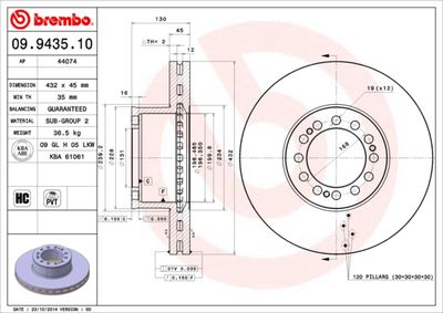 Brake Disc BREMBO 09.9435.10