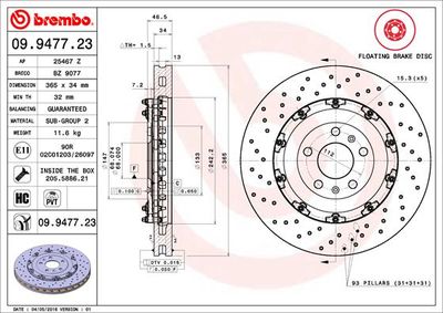 Brake Disc BREMBO 09.9477.23