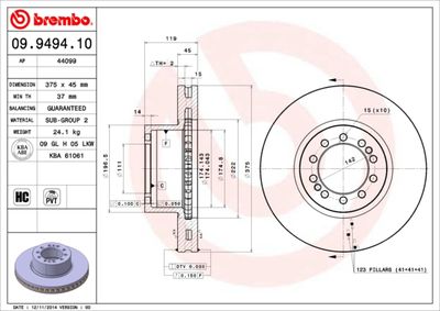 Brake Disc BREMBO 09.9494.10