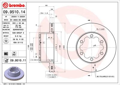 Brake Disc BREMBO 09.9510.14