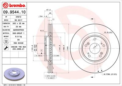 Brake Disc BREMBO 09.9544.10