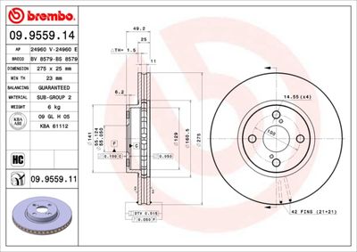 Brake Disc BREMBO 09.9559.14