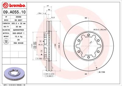 Brake Disc BREMBO 09.A055.10