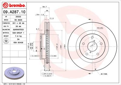Brake Disc BREMBO 09.A287.10