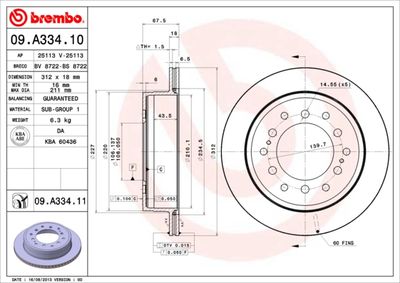 Brake Disc BREMBO 09.A334.10